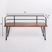 Outdoor Bench With Powder Coated Iron Frame - Teak - R&R Furniture Gallery (Fountain Valley, CA)