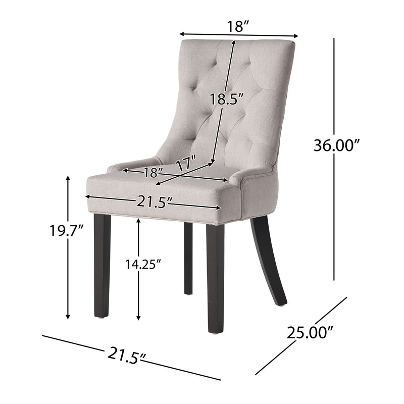 Contemporary Cheney Dining Chair Set With Tufted Design - R&R Furniture Gallery (Fountain Valley, CA)