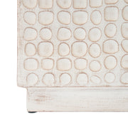 Chic Modern Mgo Cube Side Table With Fluted Design - Antique Brown - R&R Furniture Gallery (Fountain Valley, CA)