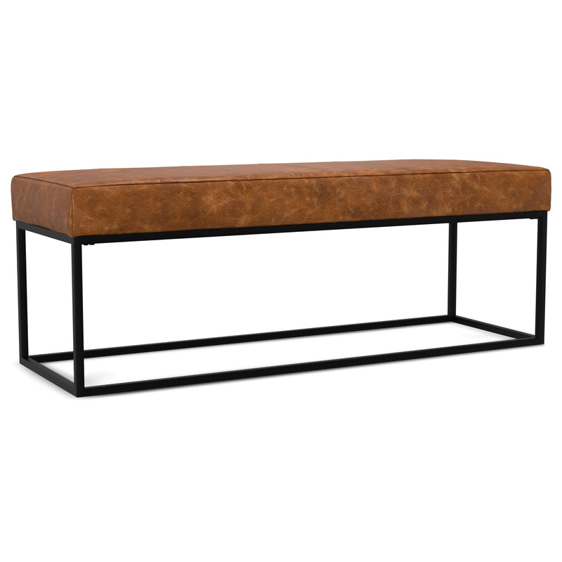 Candice - Ottoman Bench - Tan / Black - R&R Furniture Gallery (Fountain Valley, CA)