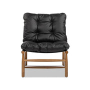 Oxford Leather Mid-Century Modern Accent Chair - Noir Black - R&R Furniture Gallery (Fountain Valley, CA)