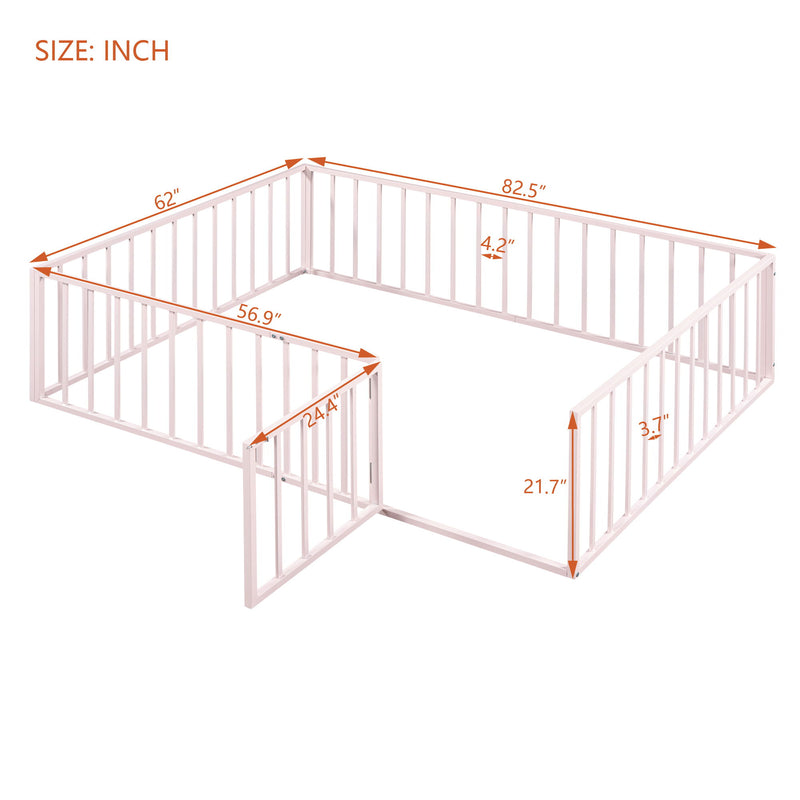 Metal Floor Bed Frame With Fence And Door - R&R Furniture Gallery (Fountain Valley, CA)
