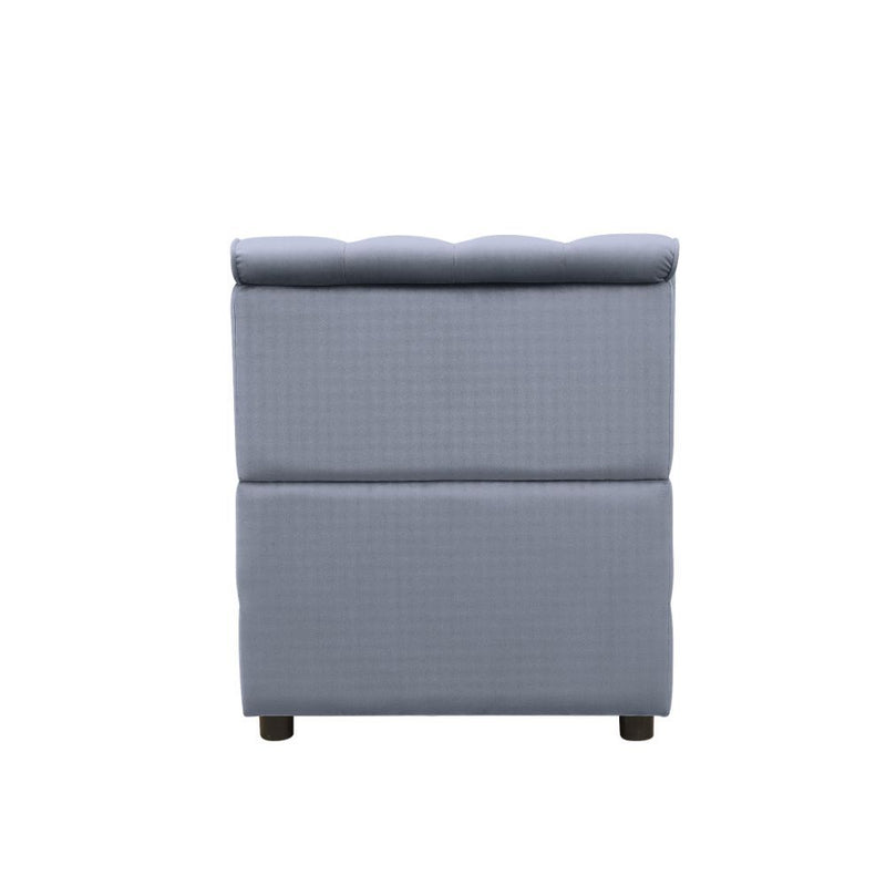Bois II - Modular Armless Chair - Gray Velvet - R&R Furniture Gallery (Fountain Valley, CA)
