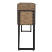 Uttermost Nevis contemporary console table in light brown wood with sleek design and minimalist style.