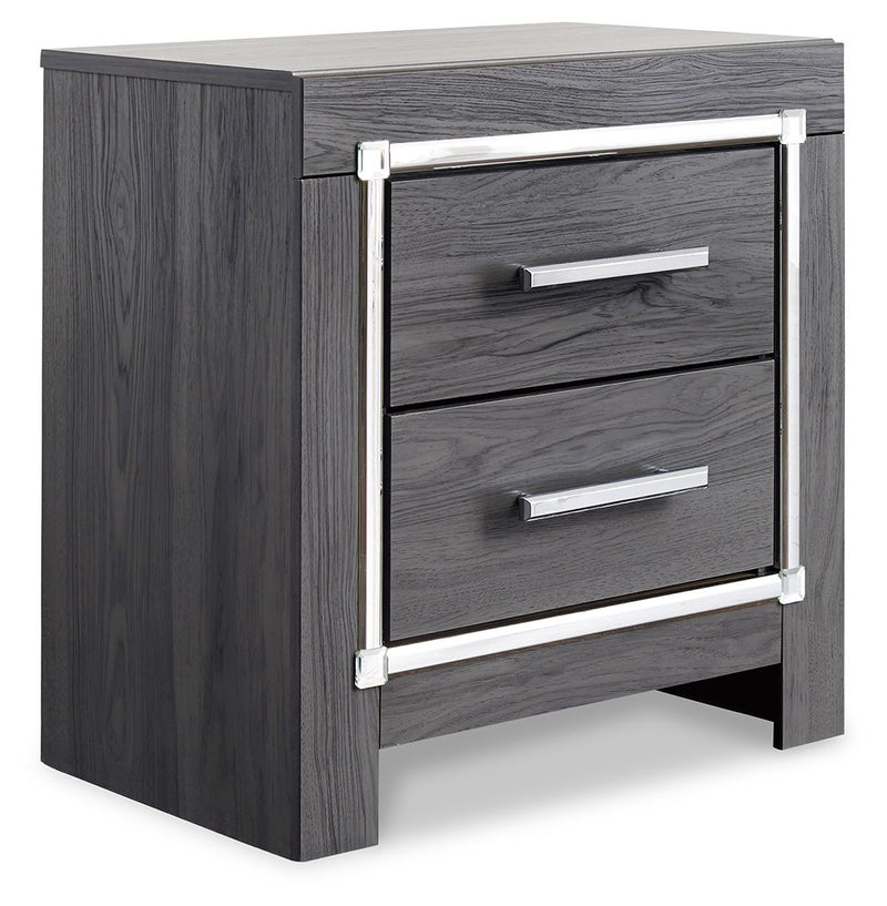 Lodanna - Two Drawer Night Stand - Gray - R&R Furniture Gallery (Fountain Valley, CA)