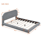 Upholstered Platform Bed With Thick Solid Frame And Stylish Curve-Shaped Design - R&R Furniture Gallery (Fountain Valley, CA)