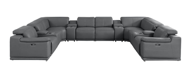 2679 - 12-Piece U-Shaped Power Reclining Sectional In Genuine Leather (4 Recliners)