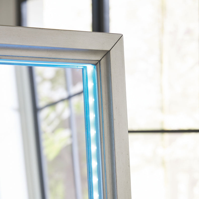 Evesen - Floor Standing Mirror With Storage - Champagne - R&R Furniture Gallery (Fountain Valley, CA)