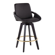 Lumi Source Cosmo contemporary fixed height counter stools with swivel, round footrest, set of 2, featuring sleek modern design.