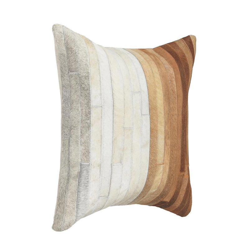 Radiant Oasis - 20" x 20" Meru Hide Pillow - Tan Multi - R&R Furniture Gallery (Fountain Valley, CA)