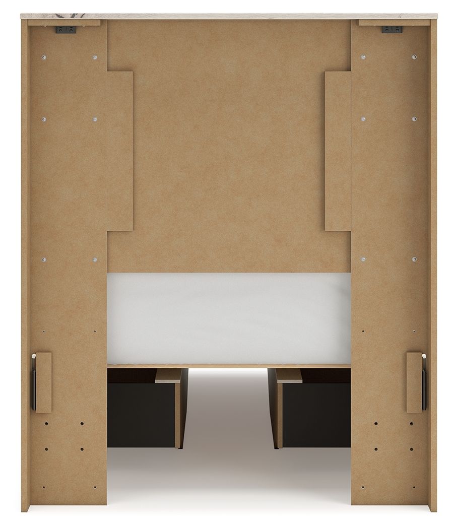 Signature Design by Ashley Lawroy panel bed with storage, showcasing a stylish wooden bed frame with built-in drawers for extra storage.