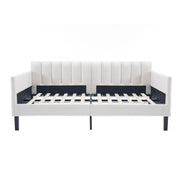 Elena - Boucle Upholstered Daybed, Ribbed Tufted Backrest - R&R Furniture Gallery (Fountain Valley, CA)