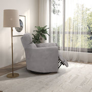 Lawson - Swivel Glider Suede Recliner Chair - Latte - R&R Furniture Gallery (Fountain Valley, CA)