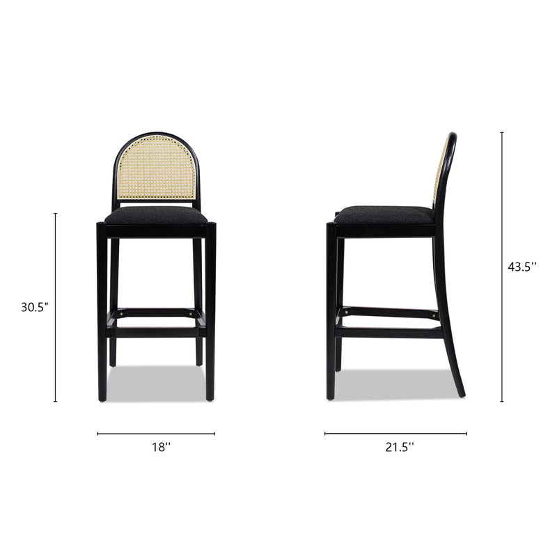 Panama - Curved Back Cane Bar Stool (Set of 2) - R&R Furniture Gallery (Fountain Valley, CA)