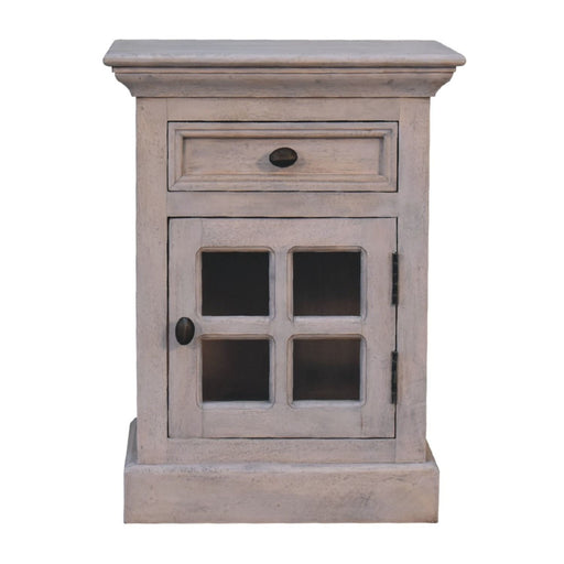 Glazed Bedside Table - Stone White - R&R Furniture Gallery (Fountain Valley, CA)