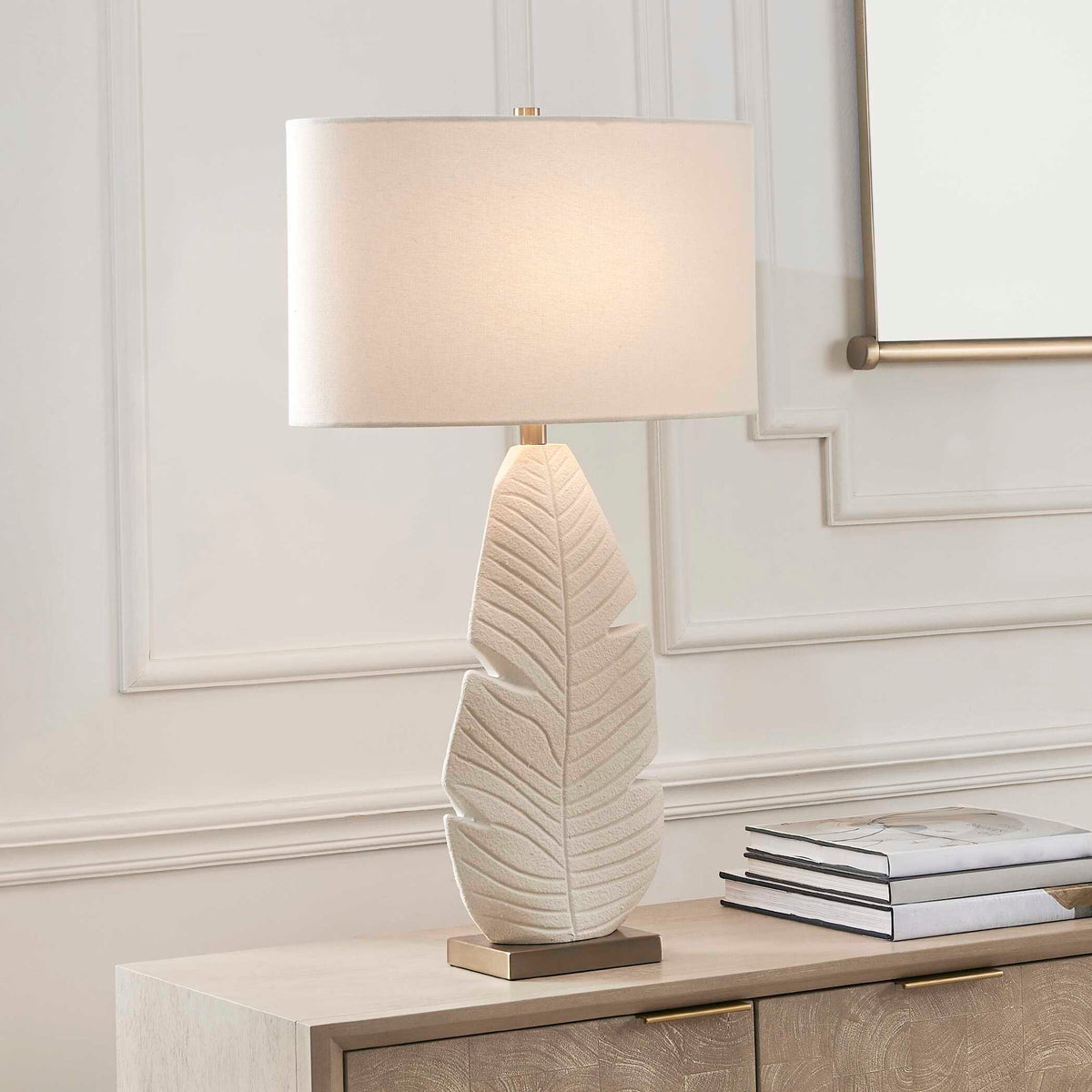 Palm Leaf - Table Lamp - White