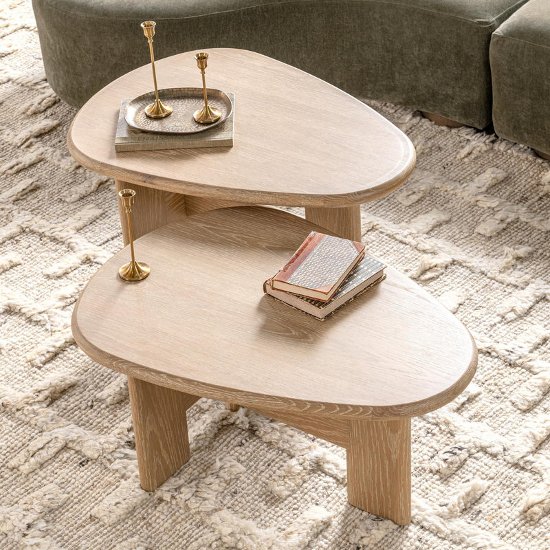 Classic Home Langford coffee table with a wooden finish and modern design, featuring a sturdy rectangular shape and sleek surface.