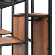 Loft Bed With Desk And Grid, Stylish Frame With Lateral Storage Ladder And Wardrobe - R&R Furniture Gallery (Fountain Valley, CA)