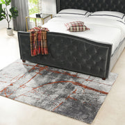 Quarry - 5' X 6.5' Abstract Area Rug - Gray / Orange - R&R Furniture Gallery (Fountain Valley, CA)