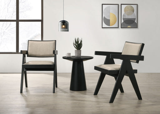 Jasper - 3 Piece Arm Chairs And Console Table (Set of 3) - Ebony Black - R&R Furniture Gallery (Fountain Valley, CA)