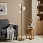 Brilliance - Modern Floor Lamp, Opal Shades And Round Base - Clear / Gold - R&R Furniture Gallery (Fountain Valley, CA)