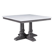 Yabeina - Square Dining Table - Marble Top Top & Gray Oak - R&R Furniture Gallery (Fountain Valley, CA)