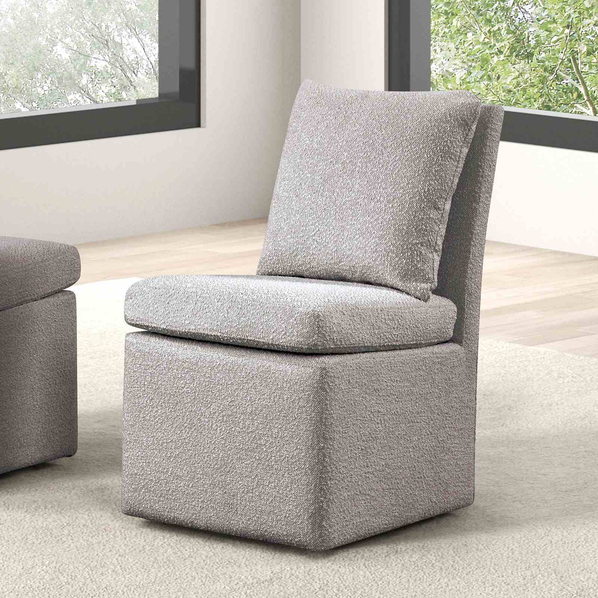 Broager - Dining Chair w/ Caster, Light Gray