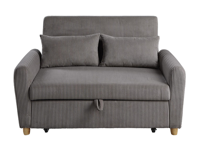 Justine - Convertible Sleeper Loveseat - Brown - R&R Furniture Gallery (Fountain Valley, CA)