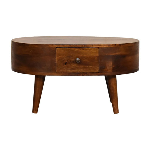 Mini Rounded Coffee Table - Chestnut - R&R Furniture Gallery (Fountain Valley, CA)