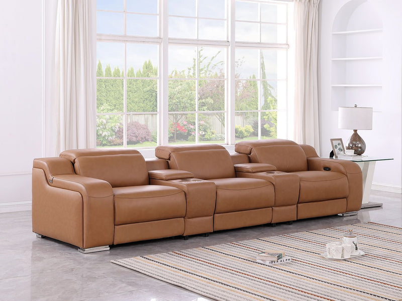 1116 - 5-Piece Modular Power Reclining Sofa In With 3 Power Recliners & Power Headrests - R&R Furniture Gallery (Fountain Valley, CA)