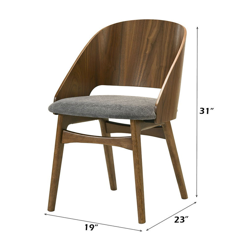 Delmon - Side Chair (Set of 2) - Dark Walnut / Gray - R&R Furniture Gallery (Fountain Valley, CA)