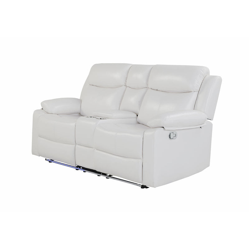 Blanche - Console Reclining Loveseat With LED Lights And Speakers - R&R Furniture Gallery (Fountain Valley, CA)