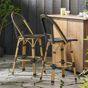 Outdoor Rattan And Aluminum French Barstools (Set of 2) - R&R Furniture Gallery (Fountain Valley, CA)
