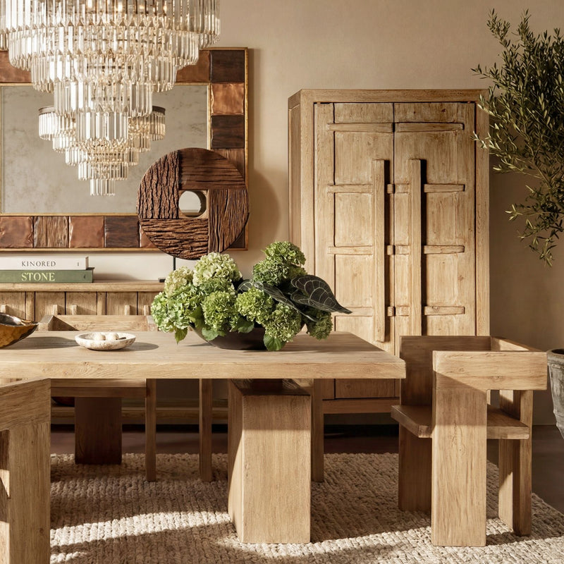 Jennifer Taylor Home Rowan storage cabinet with natural finish, double doors, and accent design for stylish home organization.