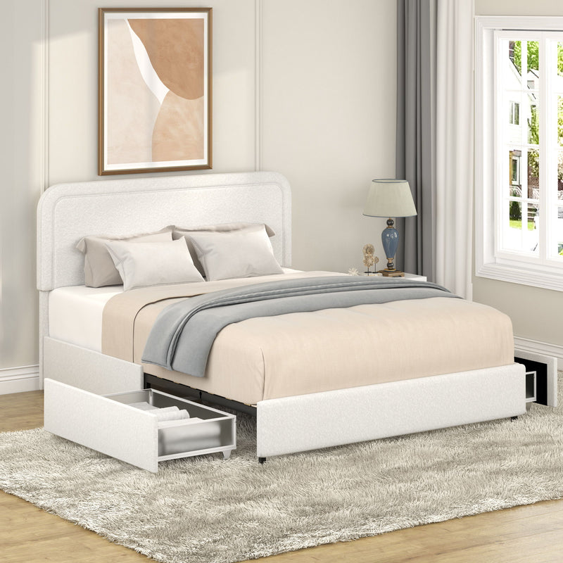 Liv - Patented With Drawers Upholstered Storage Platform Bed - R&R Furniture Gallery (Fountain Valley, CA)