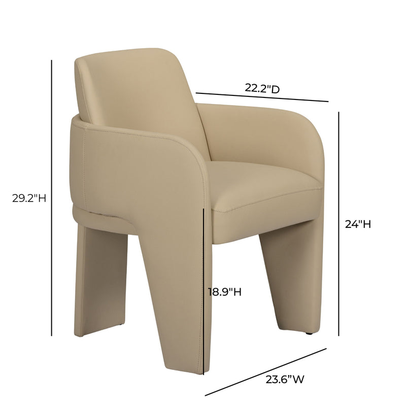 Leo - Performance Vegan Leather Dining Chair - Taupe - R&R Furniture Gallery (Fountain Valley, CA)