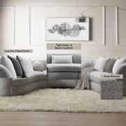 Ivria - Sectional Sofa With 9 Pillows - Gray Boucle - R&R Furniture Gallery (Fountain Valley, CA)