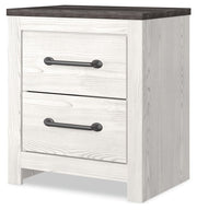 Gerridan - Two Drawer Night Stand - White / Gray - R&R Furniture Gallery (Fountain Valley, CA)