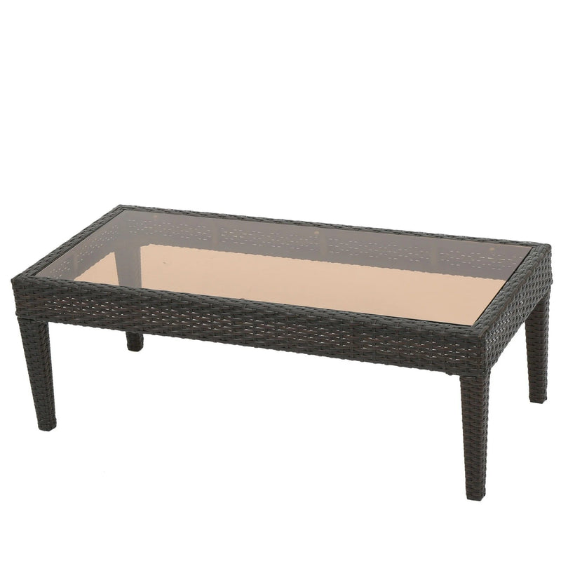 Antibes - 4 Pieces Wicker Chat Set - Brown / Beige - R&R Furniture Gallery (Fountain Valley, CA)