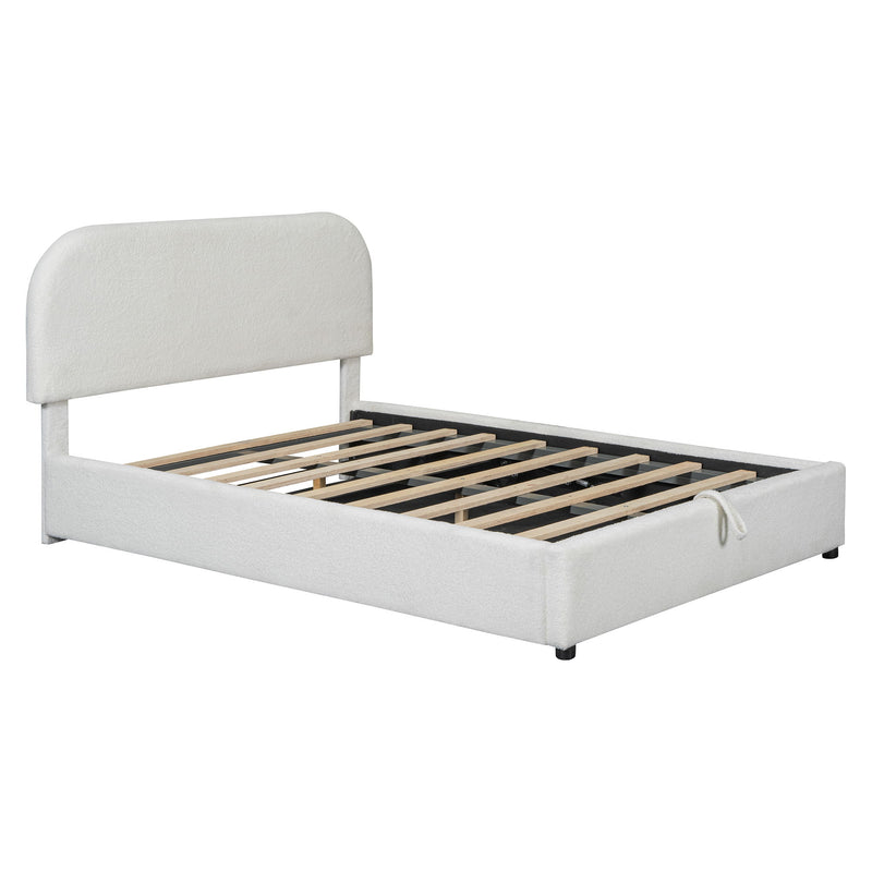 Upholstered Platform Bed With Hydraulic Storage System - R&R Furniture Gallery (Fountain Valley, CA)