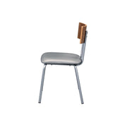 Jurgen - Side Chair (Set of 2) - Gray Synthetic Leather, Oak & Silver - R&R Furniture Gallery (Fountain Valley, CA)
