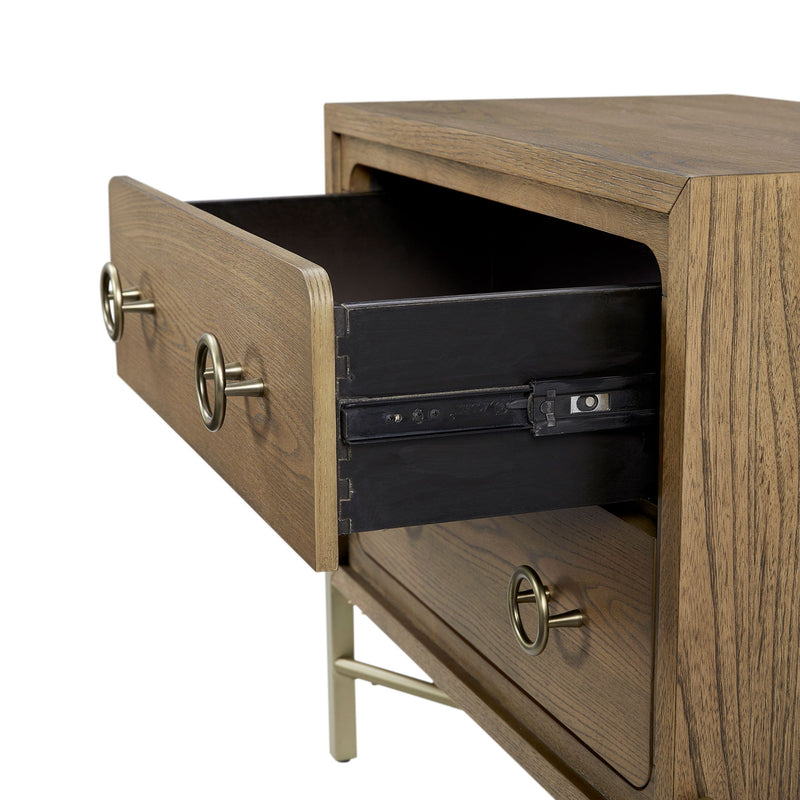 2 Drawer Nightstand With USB - Latte - R&R Furniture Gallery (Fountain Valley, CA)
