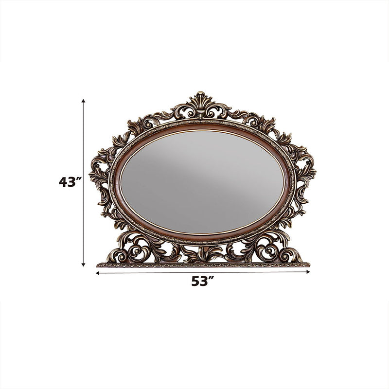 Devany - Oval Mirror - Cherry - R&R Furniture Gallery (Fountain Valley, CA)