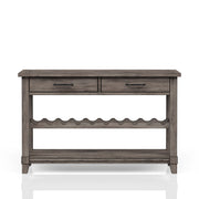 Console Table With Wine Bottle Storage Storage Drawers - Gray - R&R Furniture Gallery (Fountain Valley, CA)