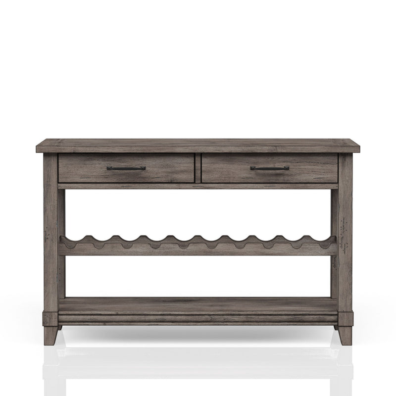 Console Table With Wine Bottle Storage Storage Drawers - Gray - R&R Furniture Gallery (Fountain Valley, CA)