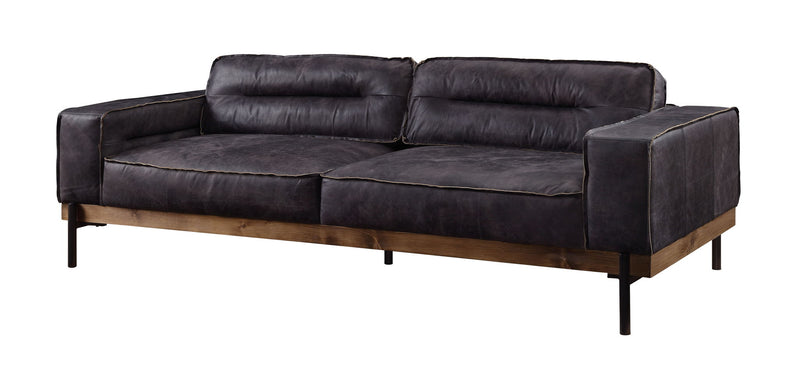 Silchester - Sofa - Antique Ebony Top Grain Leather - R&R Furniture Gallery (Fountain Valley, CA)