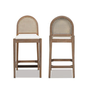 Panama - Curved Back Cane Counter Stool (Set of 2) - R&R Furniture Gallery (Fountain Valley, CA)