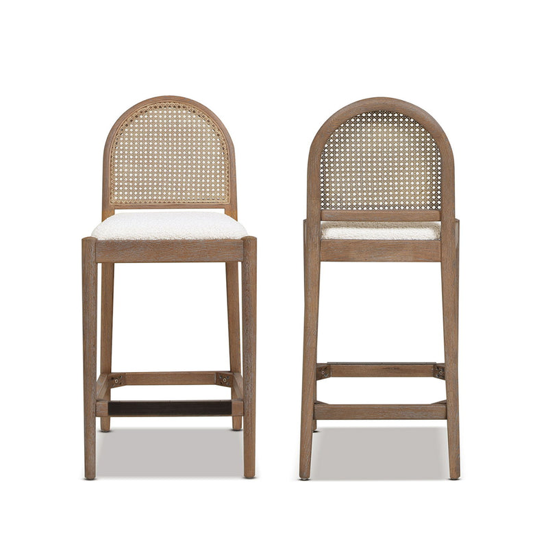 Panama - Curved Back Cane Counter Stool (Set of 2) - R&R Furniture Gallery (Fountain Valley, CA)
