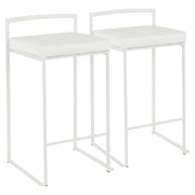 Lumi Source Fuji Simple Elegance contemporary stackable counter stool set with sleek design and neutral finish.