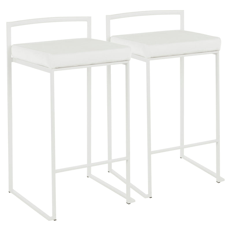 Lumi Source Fuji Simple Elegance contemporary stackable counter stool set with sleek design and neutral finish.